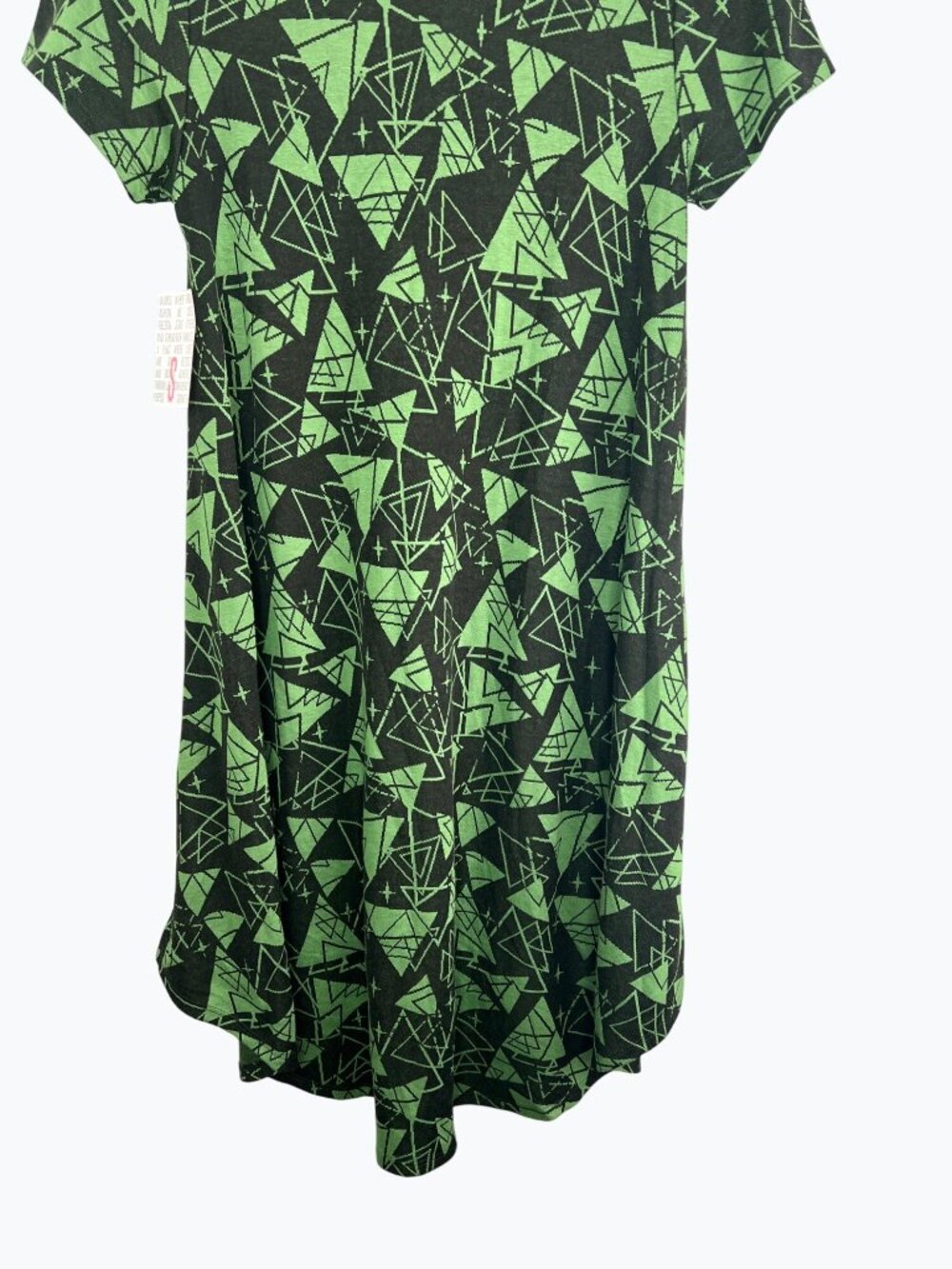Lularoe Carly Geometric Print Green & Black Short Sleeve Dress Small - Picture 4 of 15